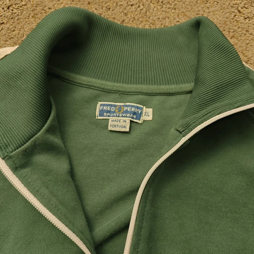 VTG Fred Perry Sportswear Track‎ Jacket Mens XL Green Full Zip Portugal